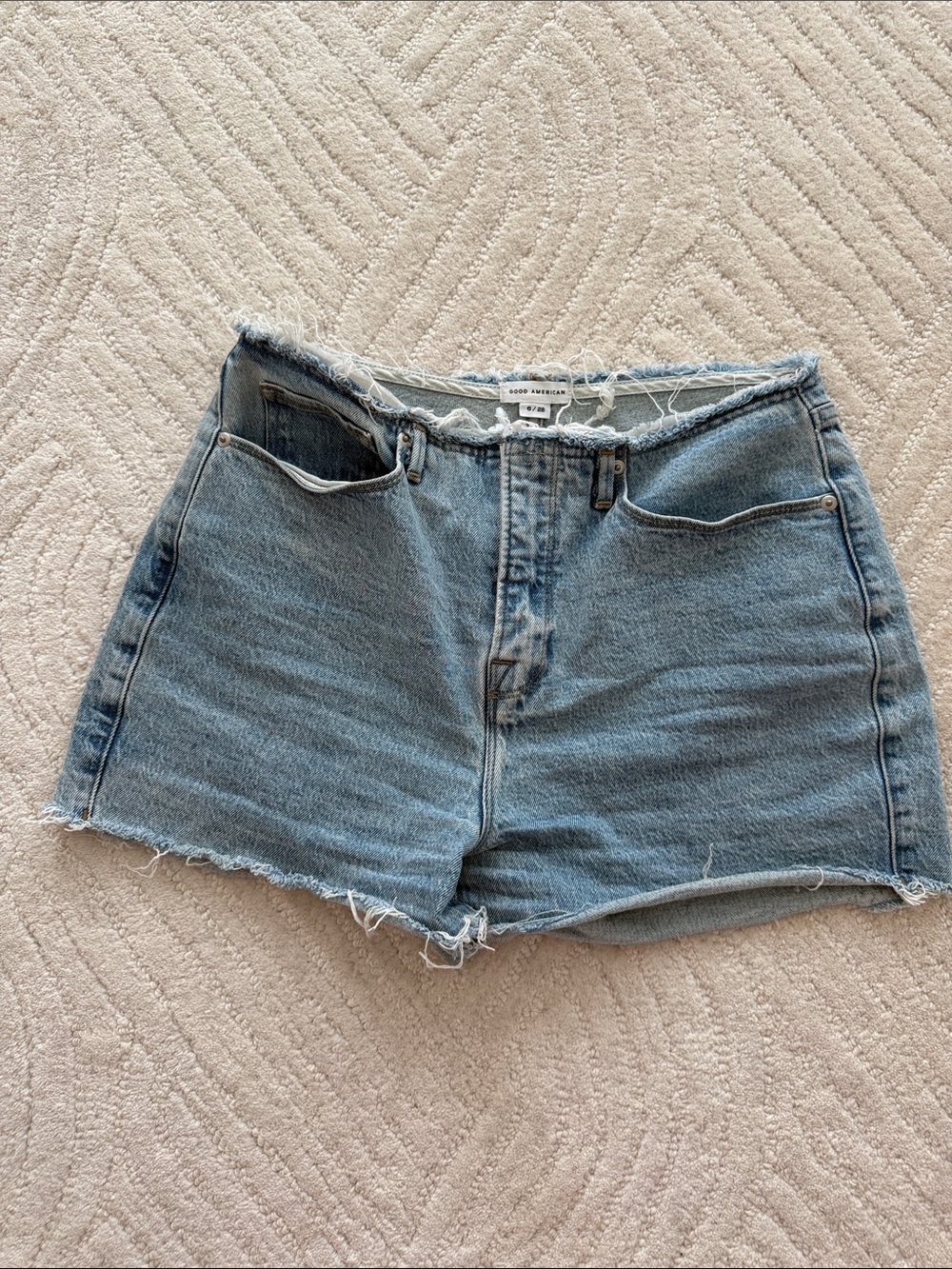 Good American Vintage Blue High-Rise Denim Cutoff Shorts